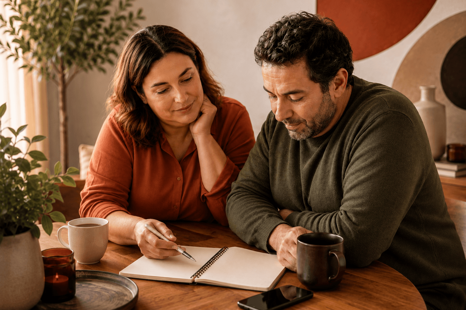 Casal conversando e organizando o cuidado diante do transtorno bipolar