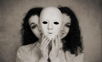 51470008 - two-faced happy sad woman manic depression or schizophrenia concept with vintage filter
